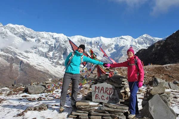 A 3-day trek from Pokhara to Mardi Himal Base Camp (4,500m) offers a quick yet thrilling high-altitude Himalayan experience.