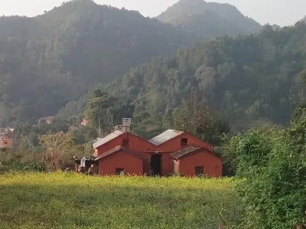 small typical home of chepang people from sirachuli chitwan