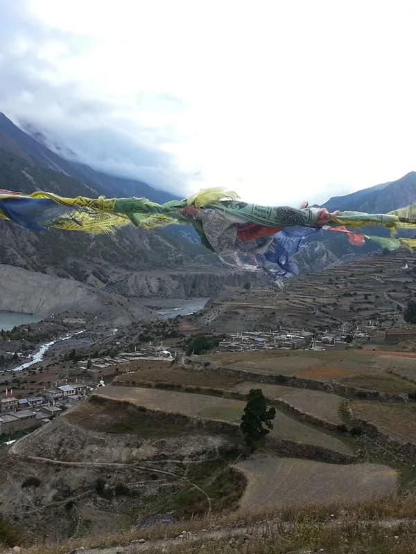 manang village view with lakes