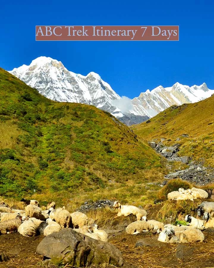 annapunra trekking destination abc with rugged trails nepal