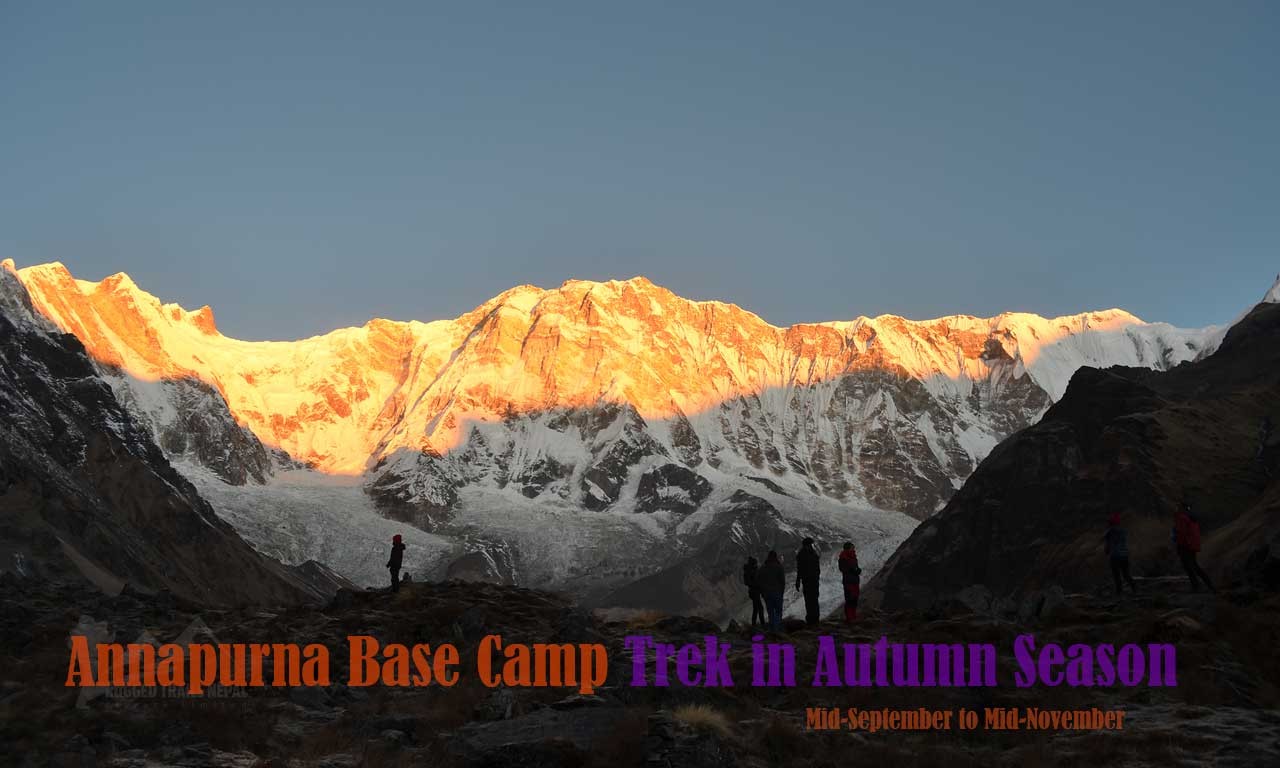 nepal annapurna base camp trek in autumn season