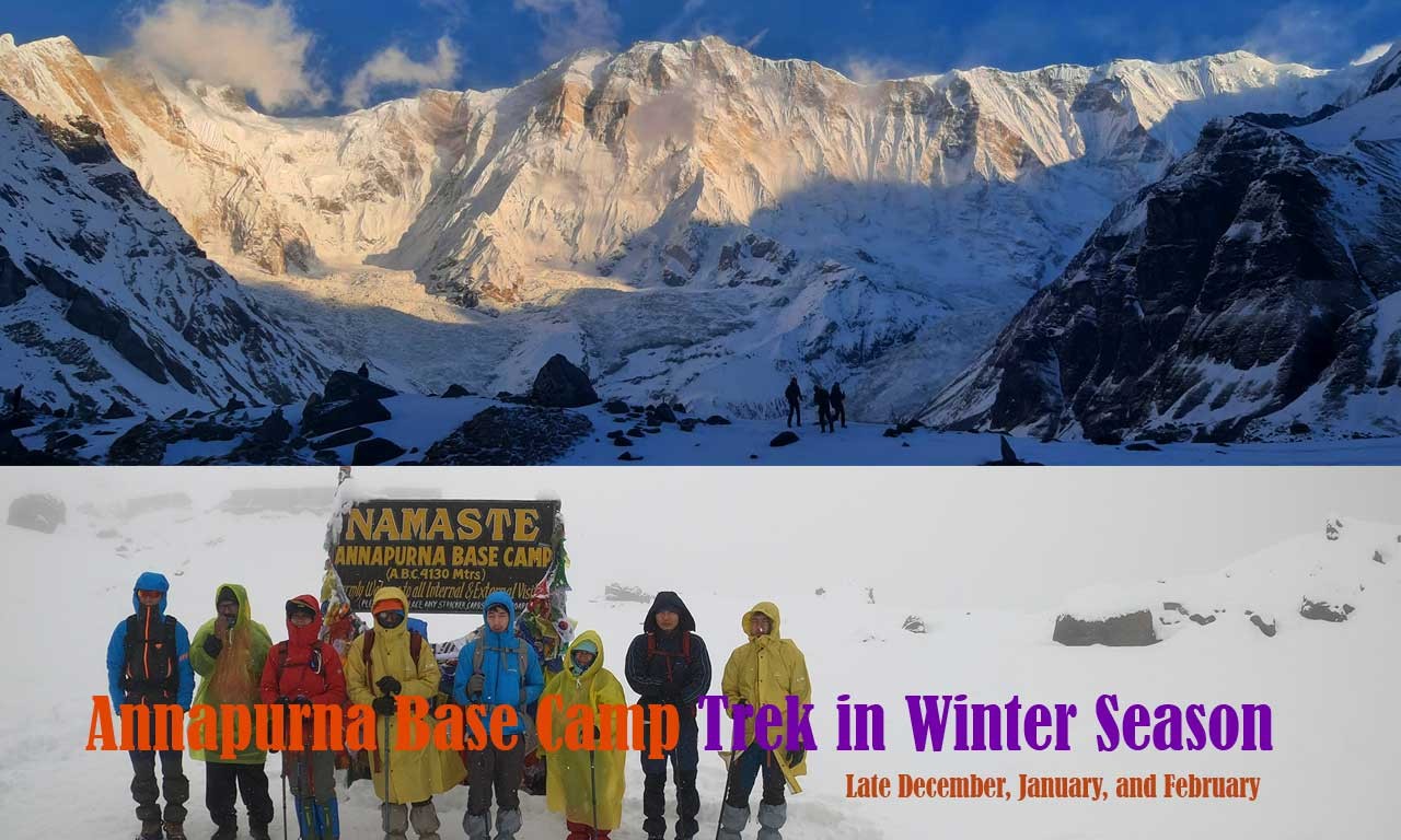 nepal annapurna base camp trek in winter season