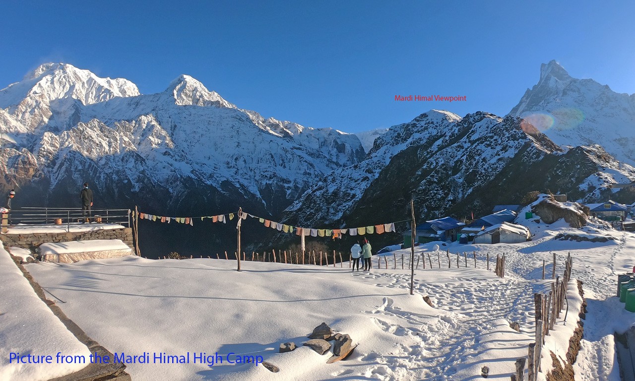 winter view from the Mardi Himal High Camp