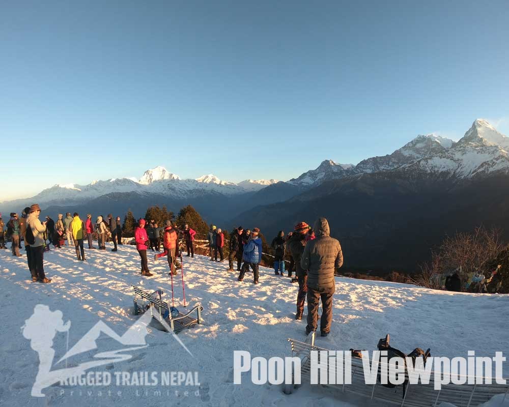 Panoramic morning view from poon hill viewpoint