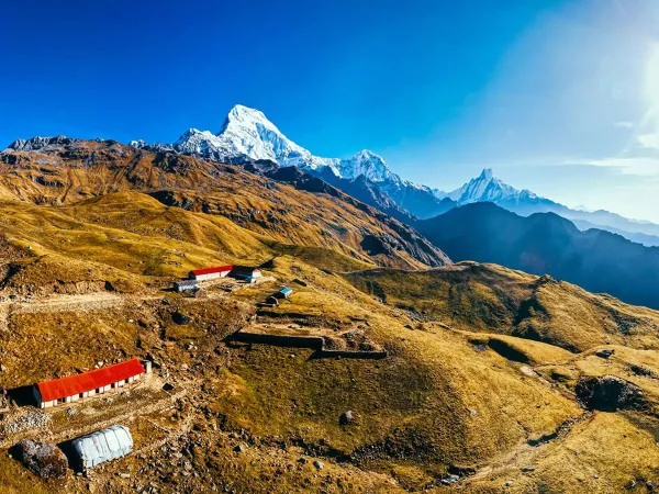 Aerial View Hidden Lake Trek Teahouses
