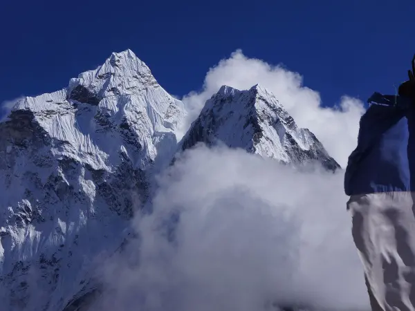 Ama Dablam Peak Surrounded By Clouds
