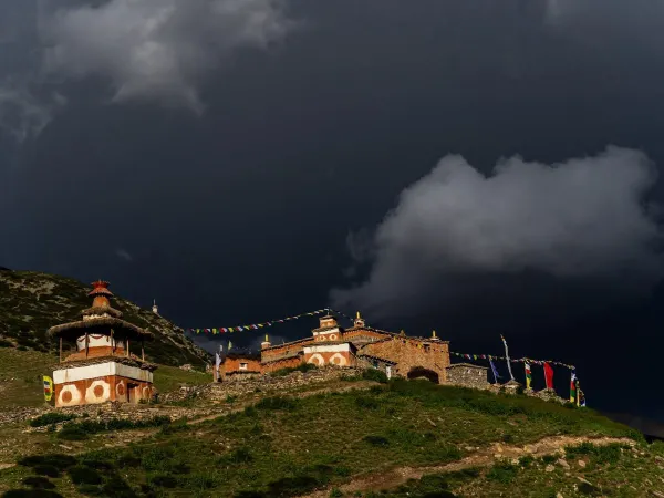 Bon Monastery Dramatic Sky Dolpo Nepal
