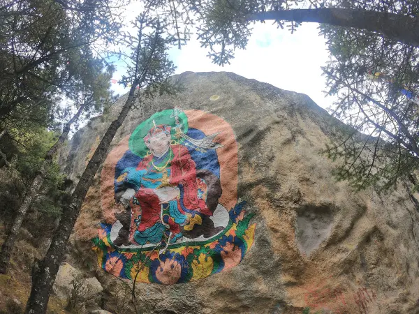 Buddhist Painting Rock Everest Trail