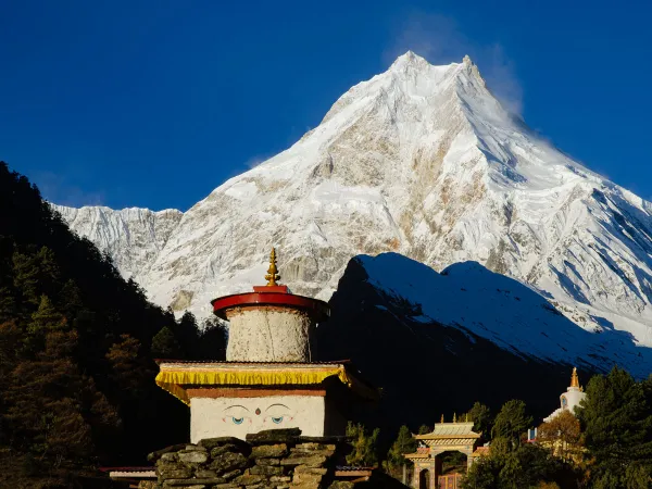 Buddhist Stupa Mount Manaslu View