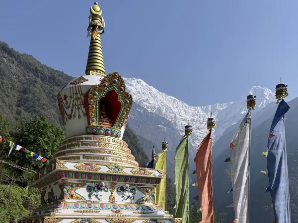 Buddhist Stupa Prayer Flags Annapurna