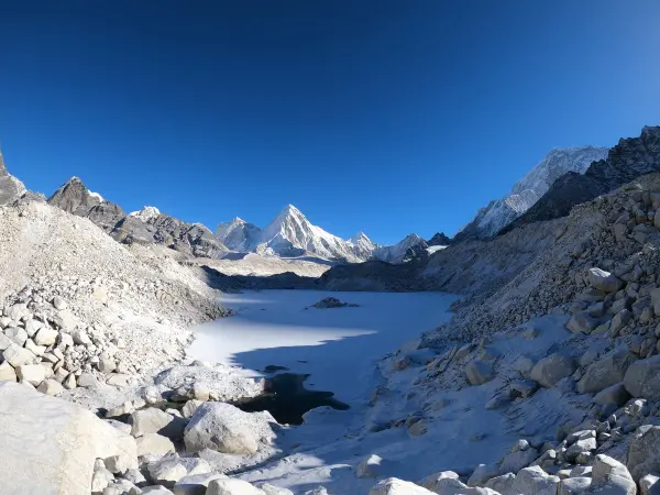 Frozen Alpine Lake Khumbu Everest Region