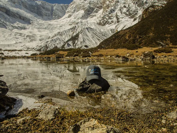 Frozen Alpine Lake Manaslu Reflection