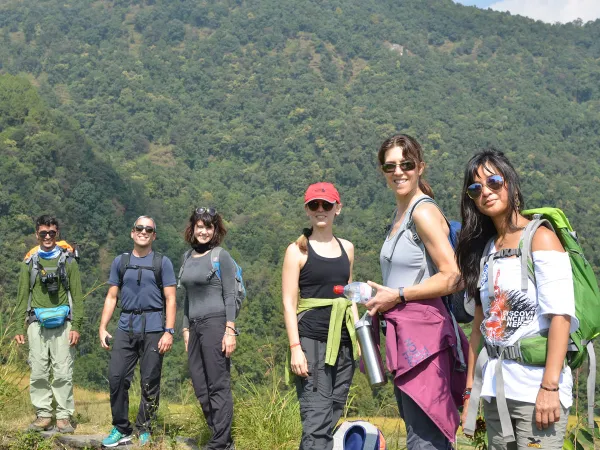 Mardi Himal Yoga Trekking Group On Trail