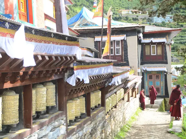 Monastery Prayer Wheels Everest