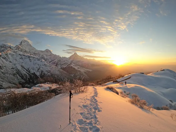 Mulde Peak Trek In Winter Season Sunrise
