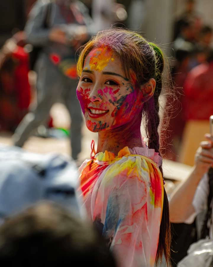 nepal colorful holi festival