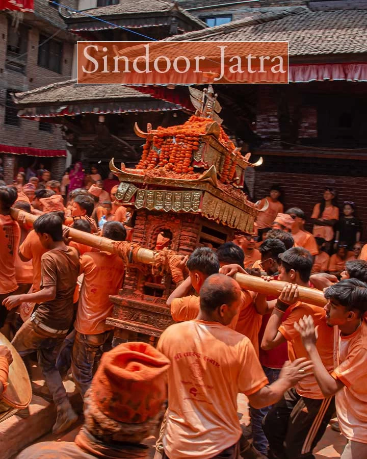 nepal festival sindoor jatra bhaktrapur