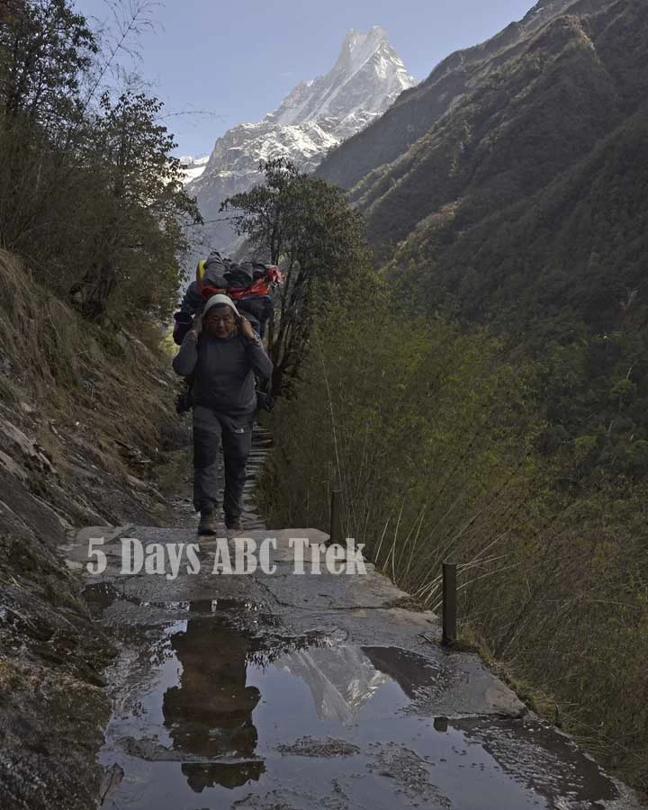 short 5 days abc trek from pokhara nepal